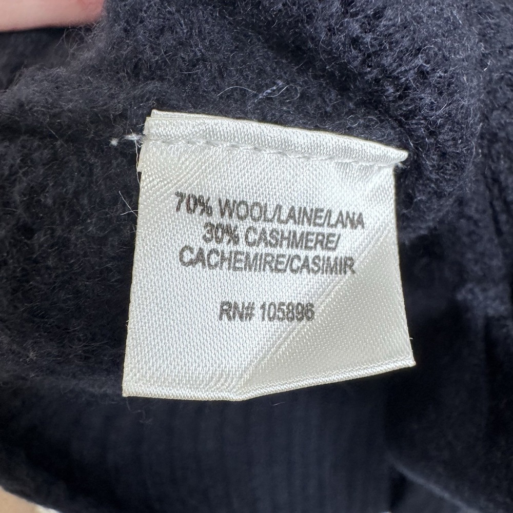 Worth New York Wool Cashmere Cardigan Sweater Navy Blue Medium Button Front NWT - Picture 8 of 8